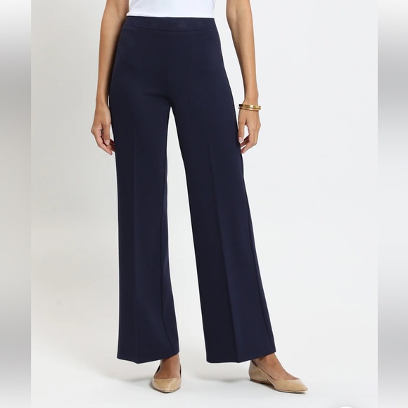 Jude Connally Pants - Jude Connally Navy Wide-Leg Ponte Pants